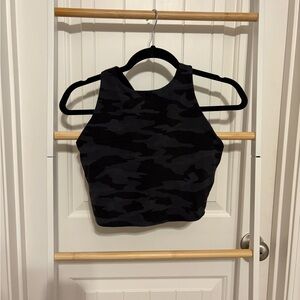 Athleta Black Camouflage Crop Top